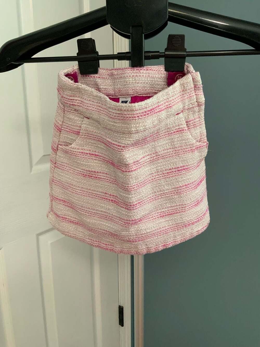 Janie and Jack Skirt Size 3 Pink White Tweed Glitter